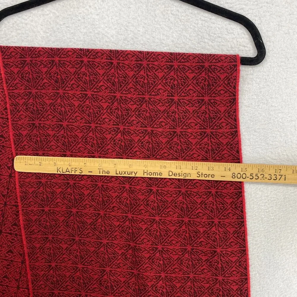 CALZEAT Scarf Wool Chenille Viking Helm Awe Celtic Fringe Trim Red Scotland